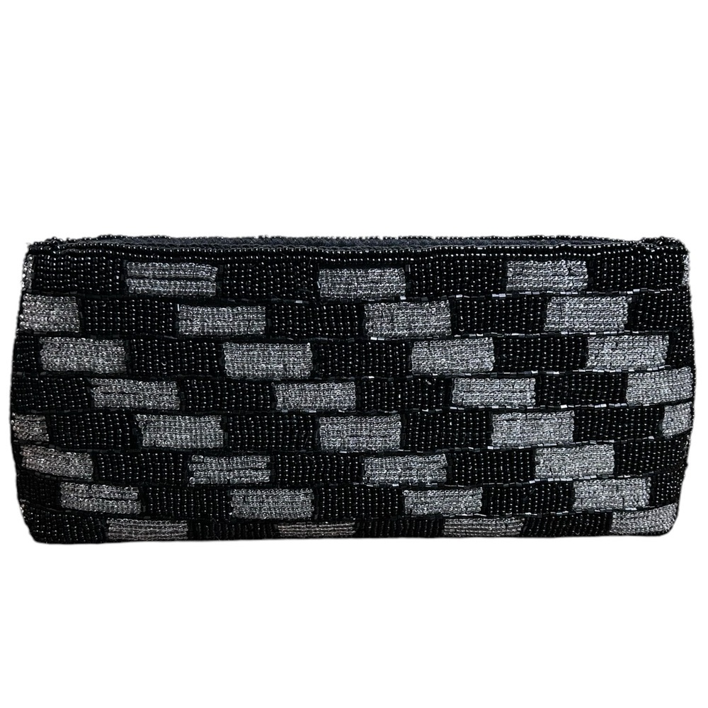 Black and Silver Patterned Clutch